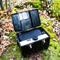 View of the heater opened for refueling