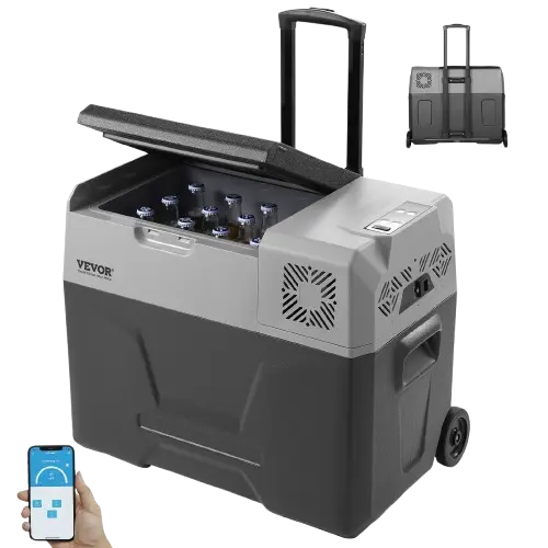 12V Portable refrigerator of 40L car fridge with handle and wheels