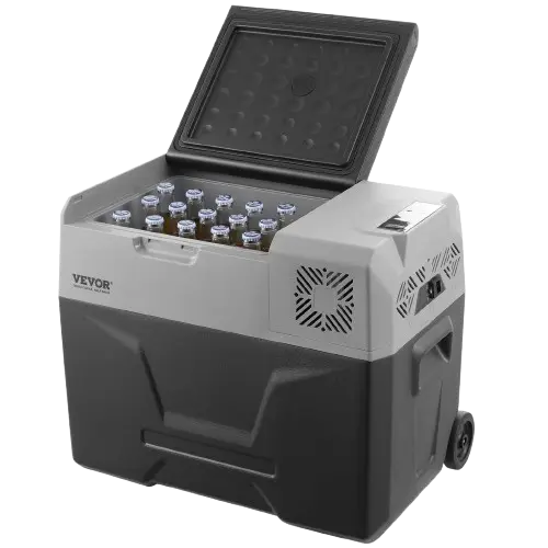 12 Volts portable car fridge opened view