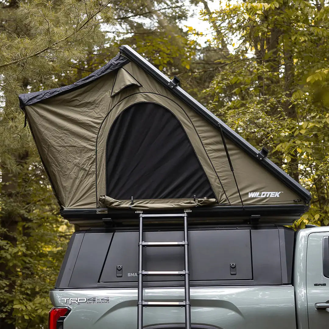 2-Person hardshell roof top tent on a truck bed