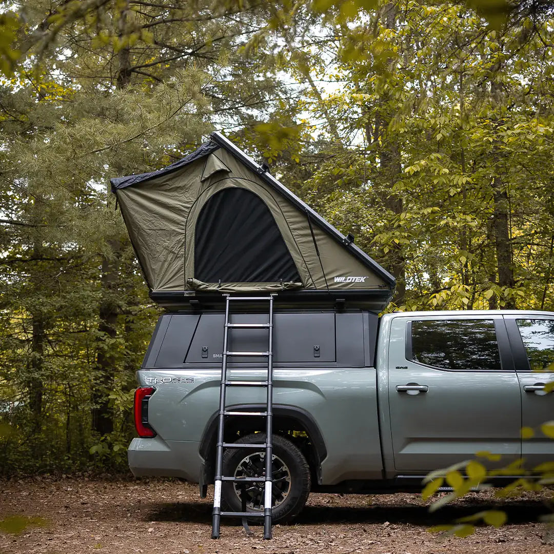 Side view of the 2 Person hardshell roof top tent