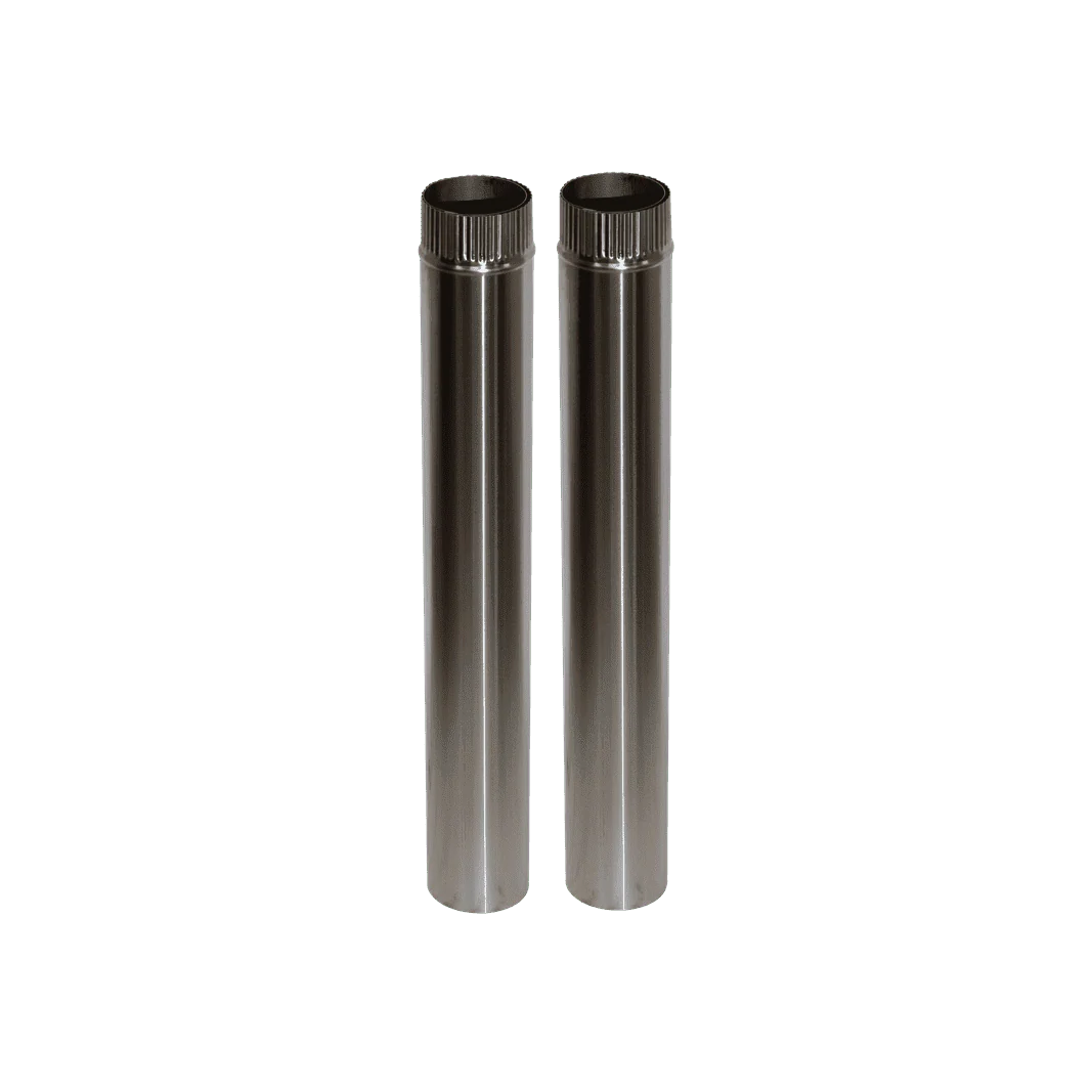2x Kit Stainless Double Wall Flue Pipe