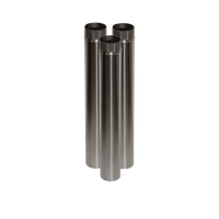 3x Kit Stainless Double Wall Flue Pipe