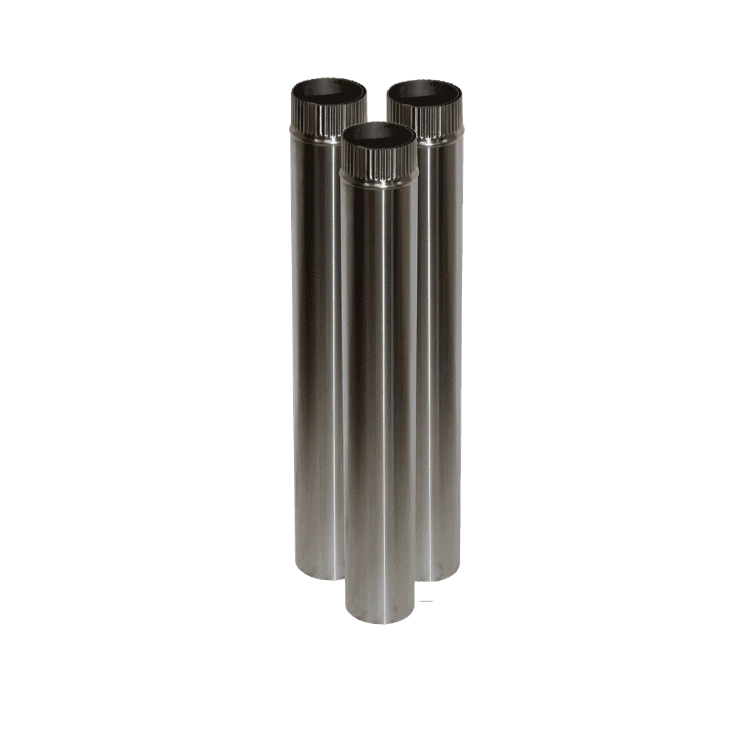 3x Kit Stainless Double Wall Flue Pipe