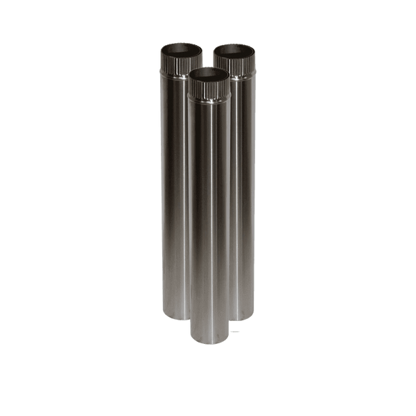 3x Kit Stainless Double Wall Flue Pipe