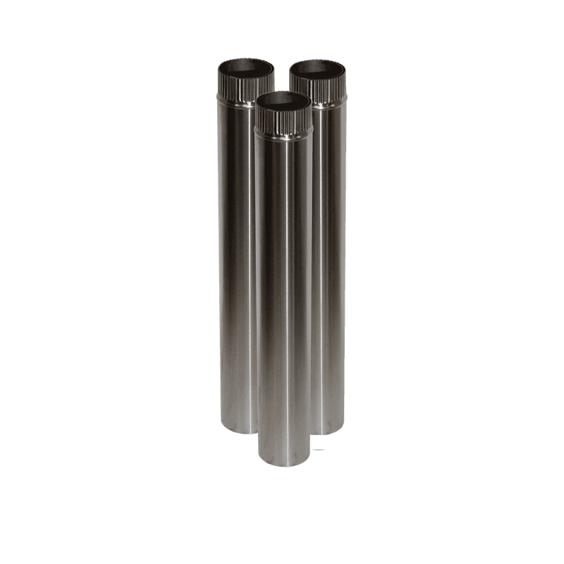 3x Kit Stainless Double Wall Flue Pipe