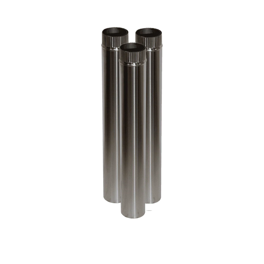 3x Kit Stainless Double Wall Flue Pipe