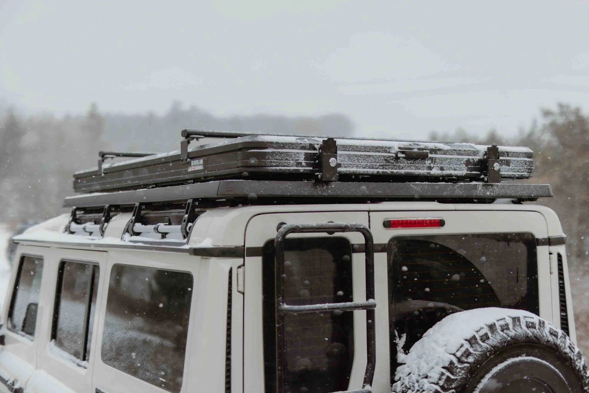 Rear view when closed on a land rover