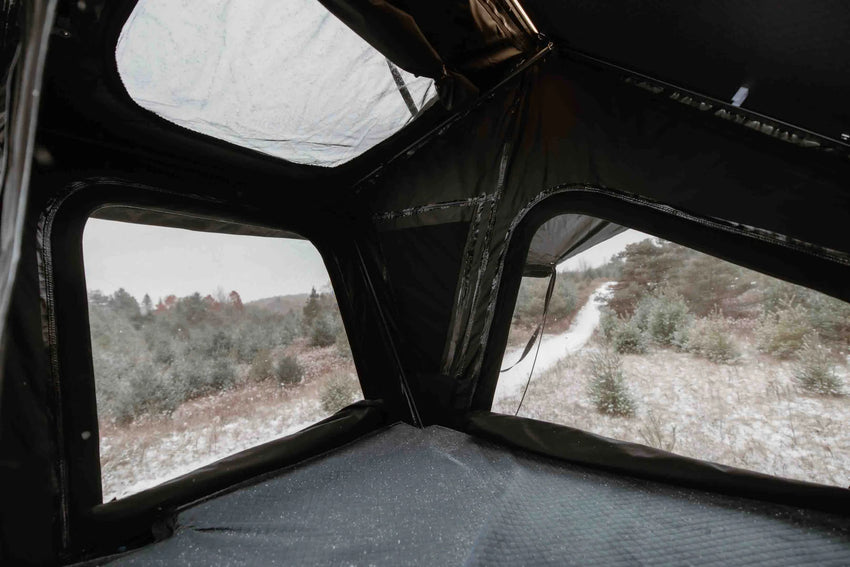 Inside View with sky view, diamond shape and side windows