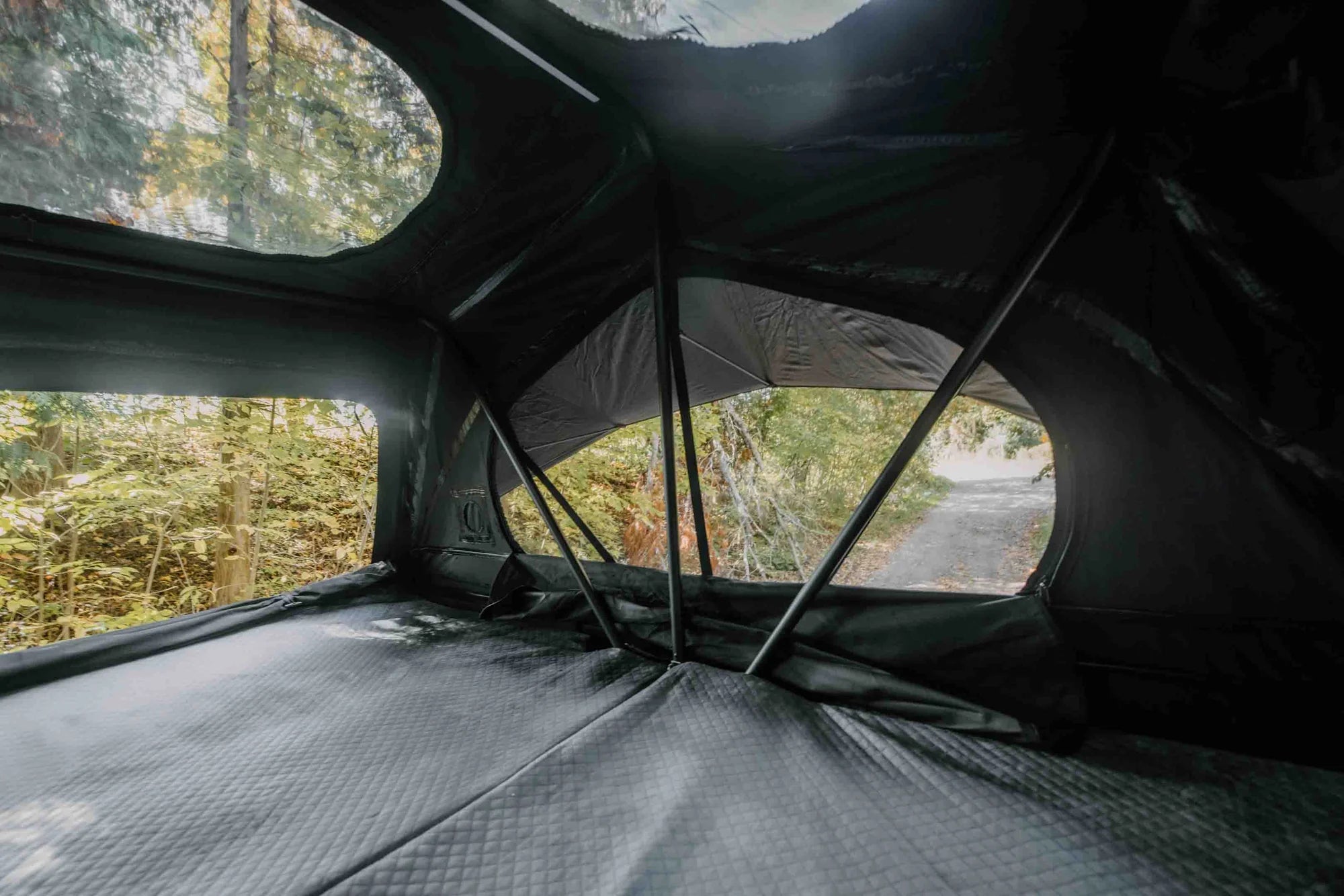 Inside view of the hybrid roof top tent