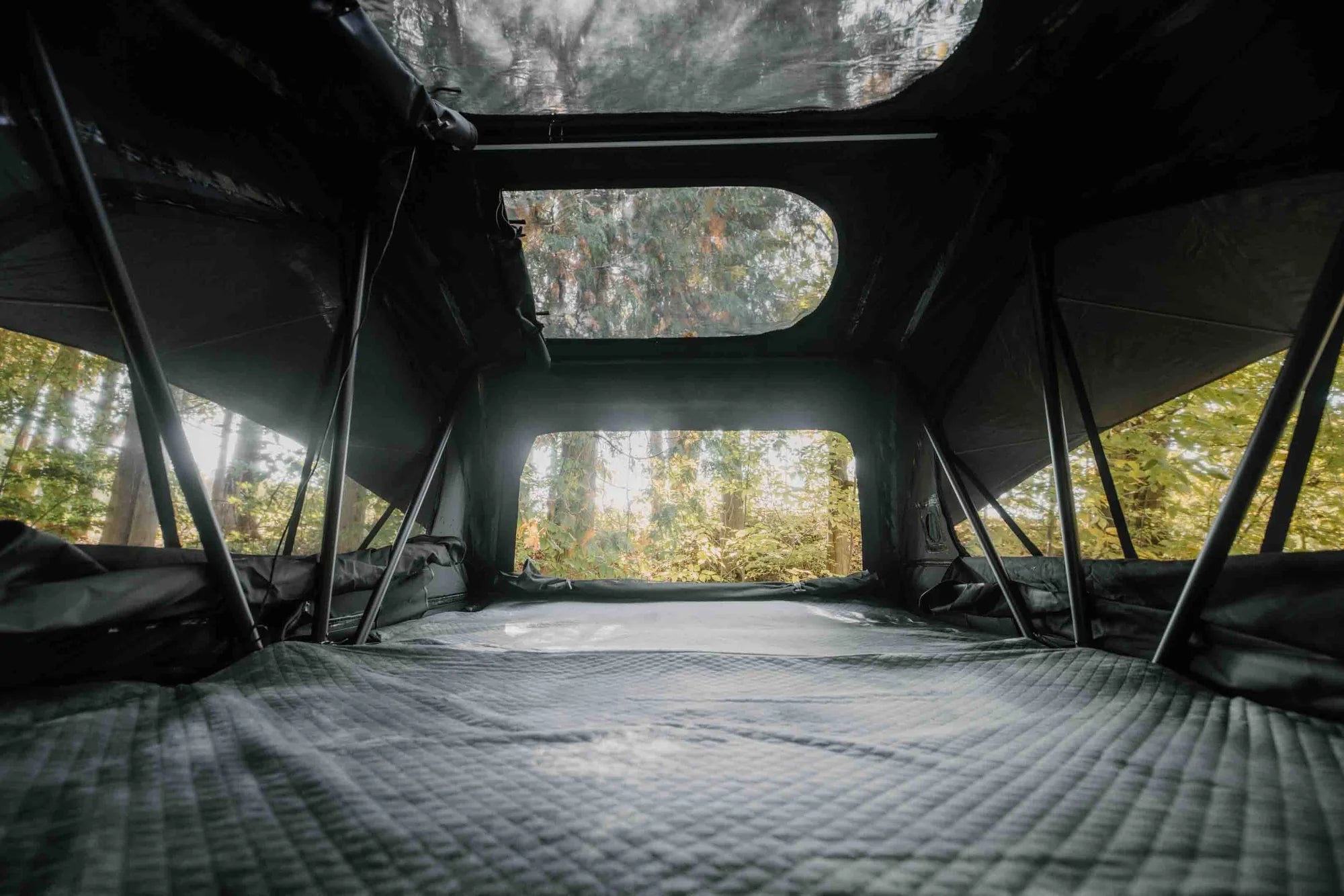 Inside view with large space and skyview