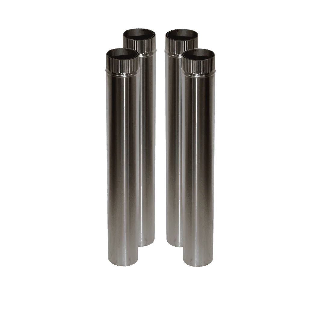 4x Kit Stainless Double Wall Flue Pipe