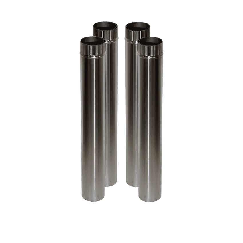 4x Kit Stainless Double Wall Flue Pipe