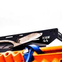 Rear detailed view with a shovel