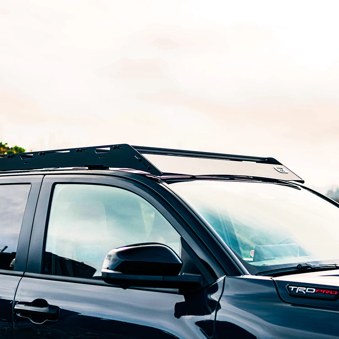 Front view of the VAN44 roof rack on a tacoma