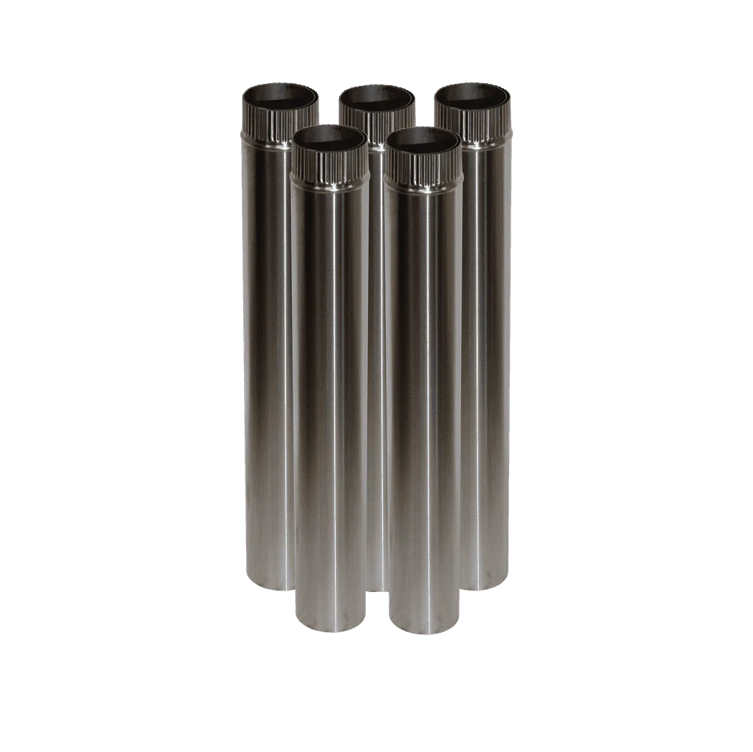 5x Kit Stainless Double Wall Flue Pipe