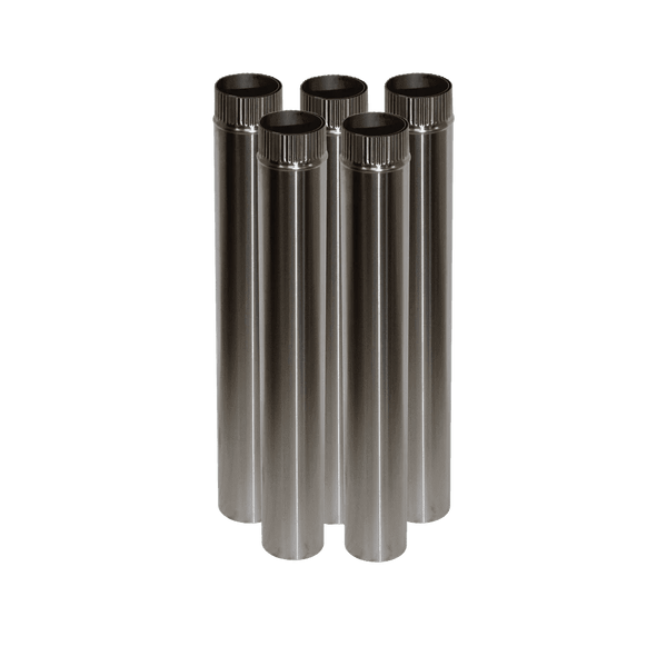 5x Kit Stainless Double Wall Flue Pipe