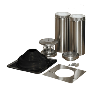 Metal Roof Exit kit for mini wood stove with 2x 12 inches pipes
