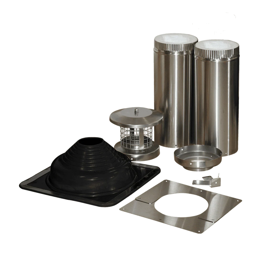 Metal Roof Exit kit for mini wood stove with 2x 12 inches pipes
