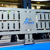 Detailed view of the Peak Logo of the truck bed rack
