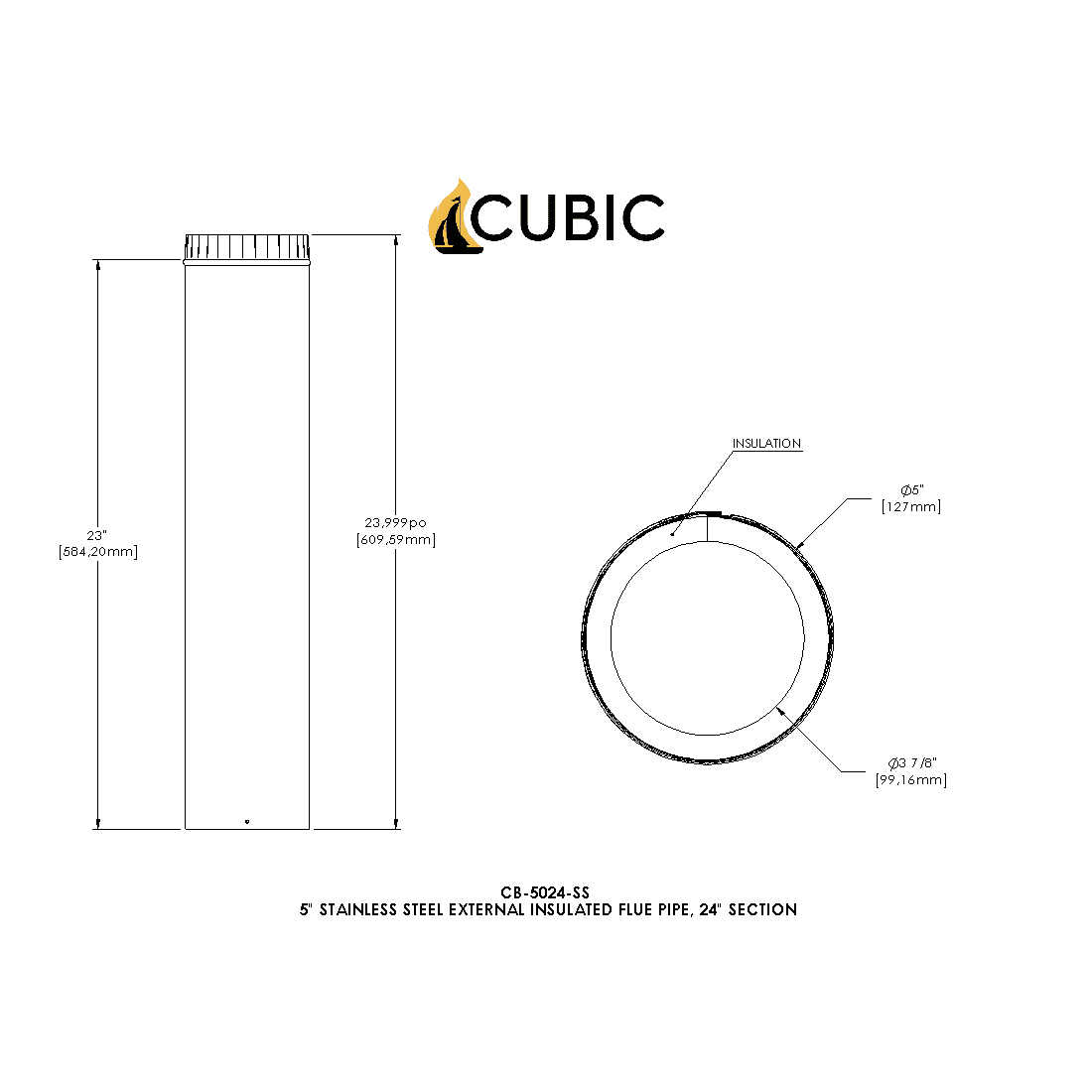 Stainless Insulated Pipe Drawing details