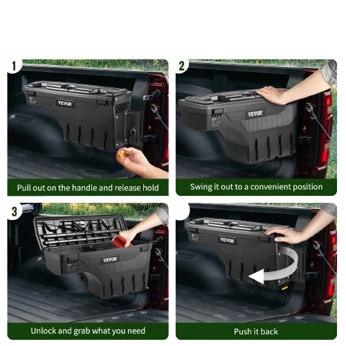 Coffre de rangement pour camion  dans sa mise en contexte