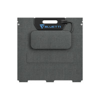 Detailed view of the closed foldable solar panel
