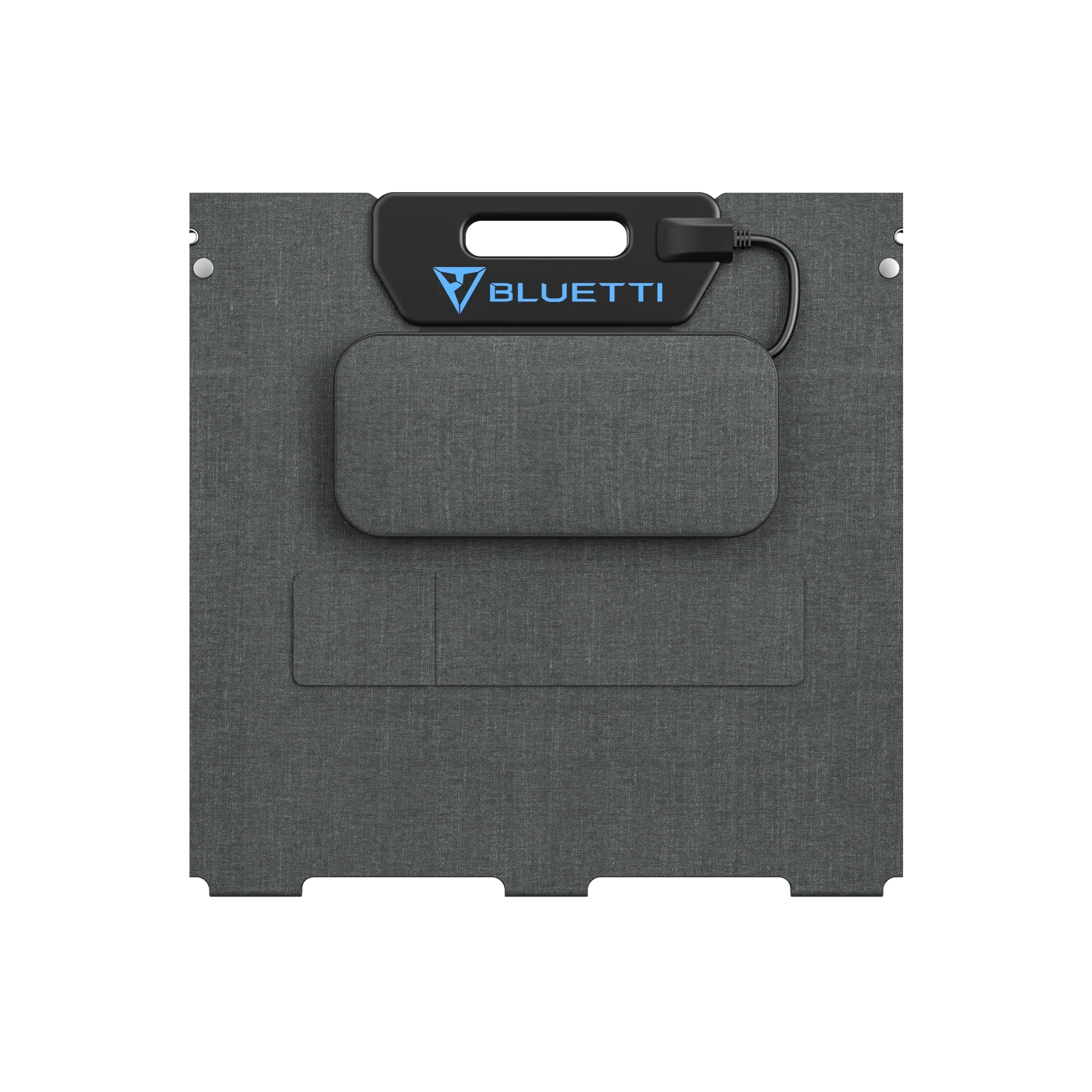 Detailed view of the closed foldable solar panel