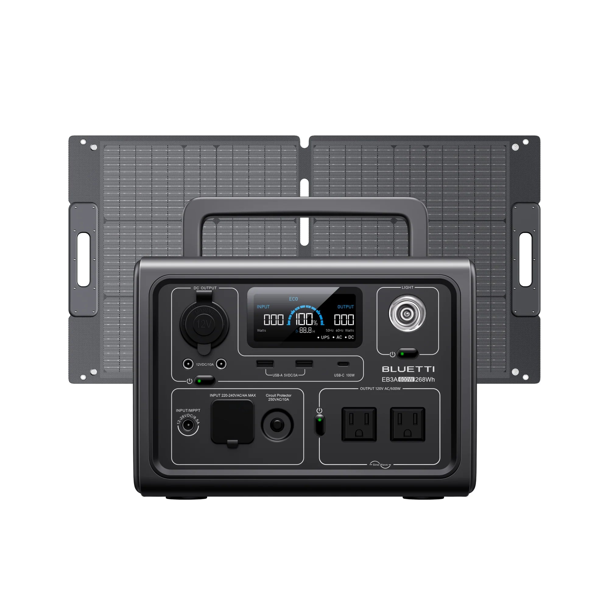 View with a portable power station