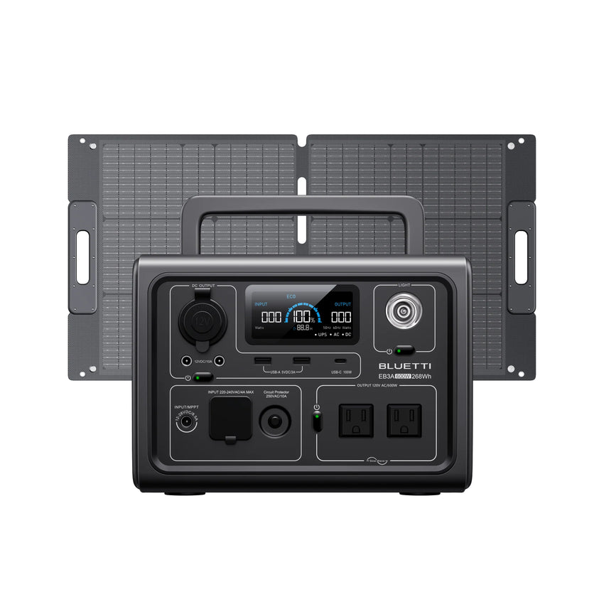 View with a portable power station