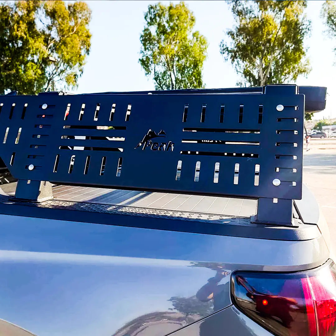 Side view of the bed rack for Santa cruz with tonneau cover