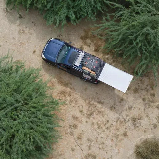 Top view of the rear camping awning for car