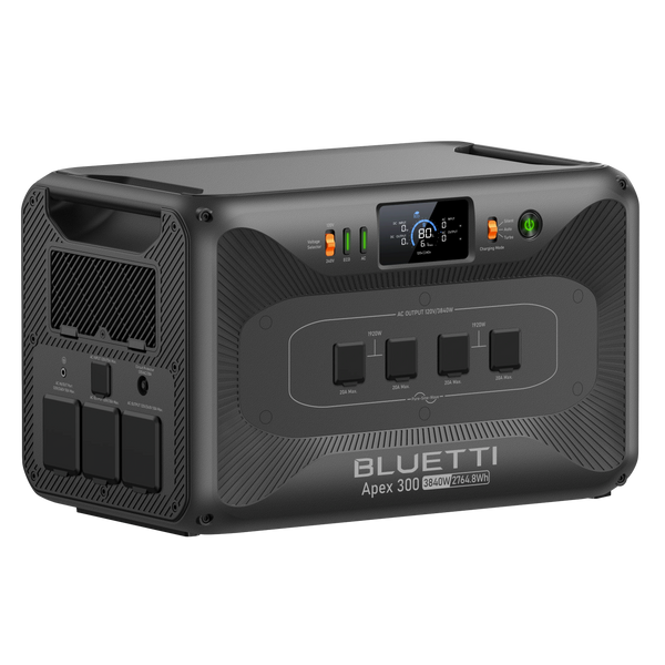 Side view of the Lithium Portable Battery Generator Bluetti Apex300