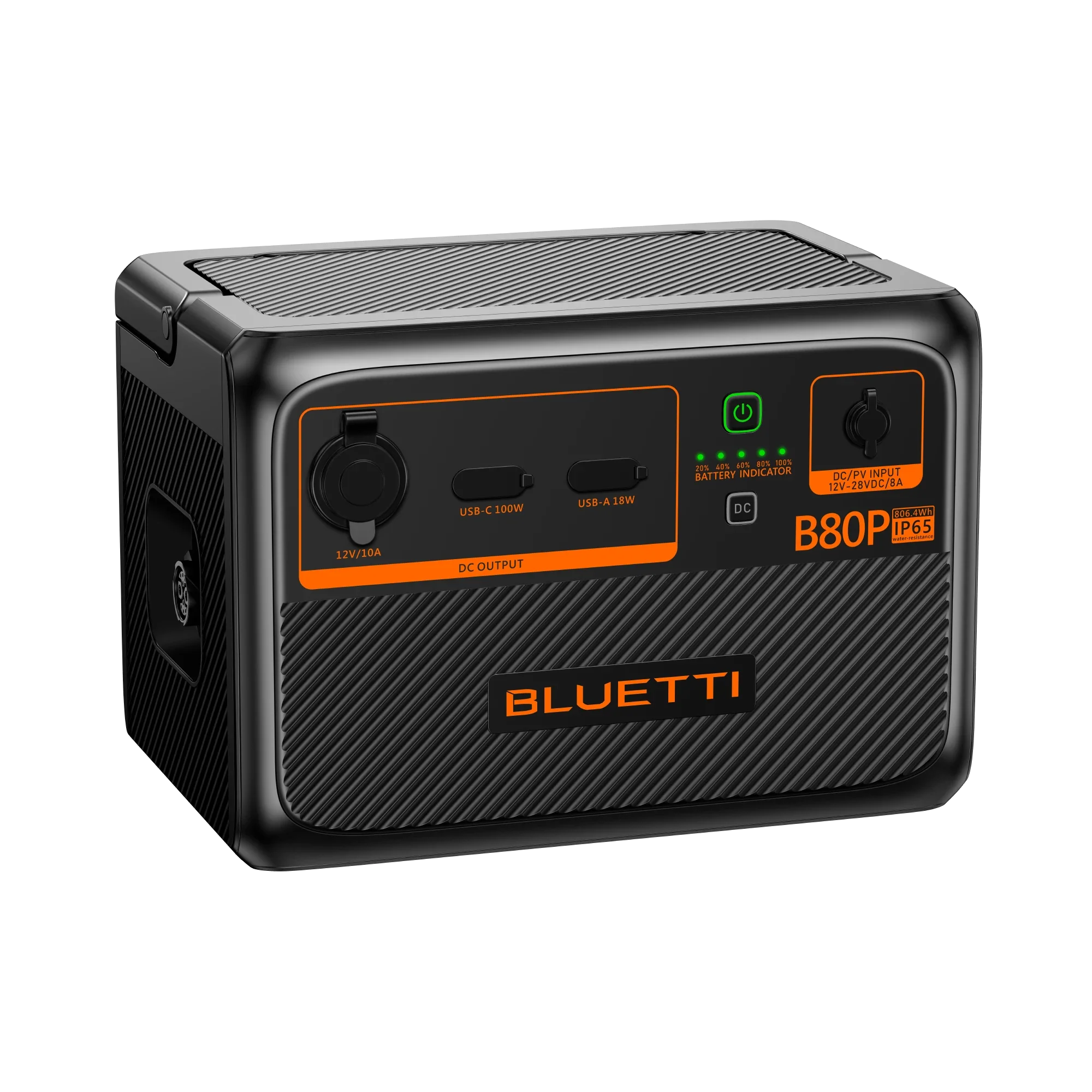 Side view of the DC plug of the Bluetti B80P