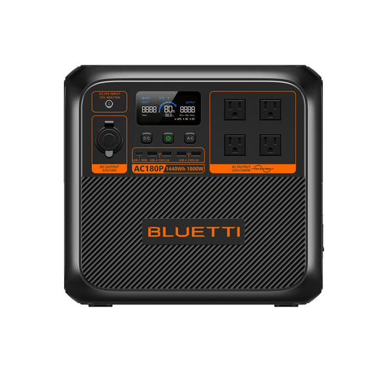 Front view of the lithium portable power station for camping