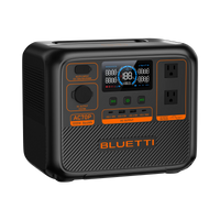 Side view of the 12v power Pack for Camping with Ac Outlet plug