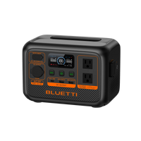 Portable Battery Generator, front view with ac outlet for camping