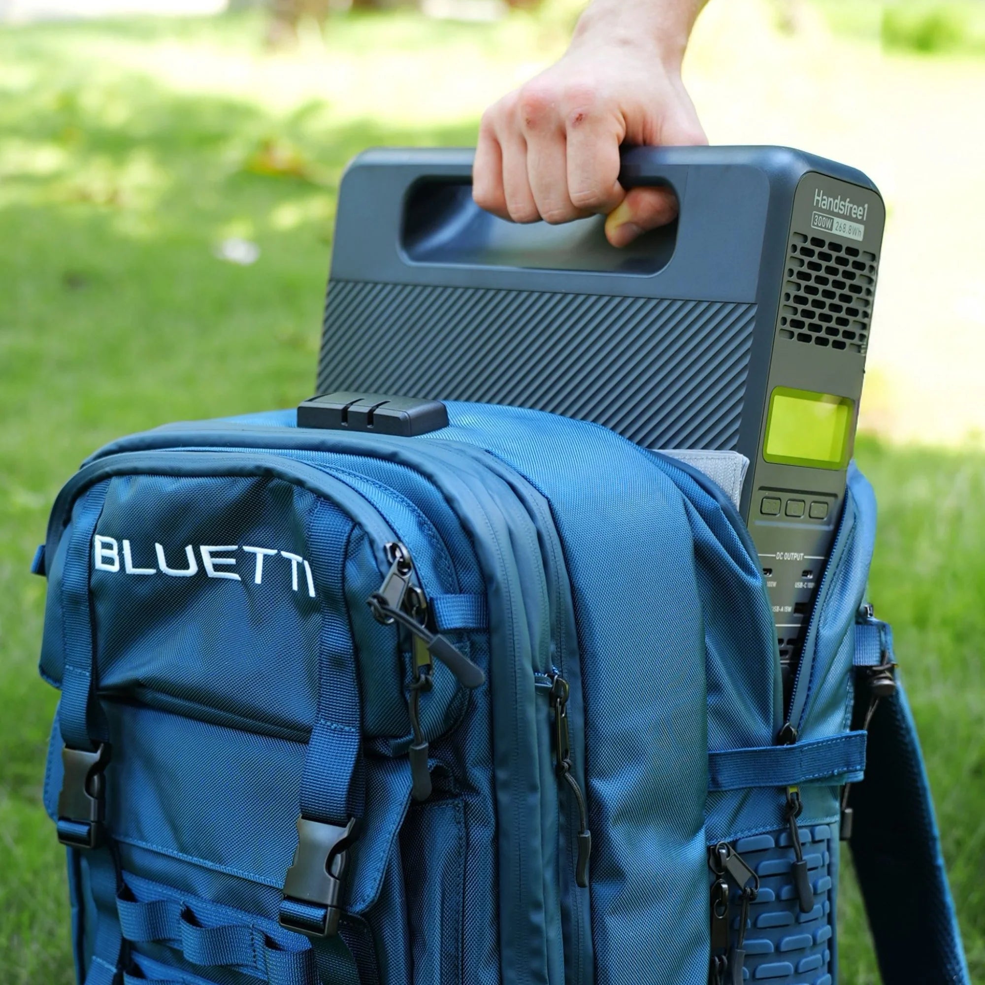 Detailed view of the backpack for portable power station