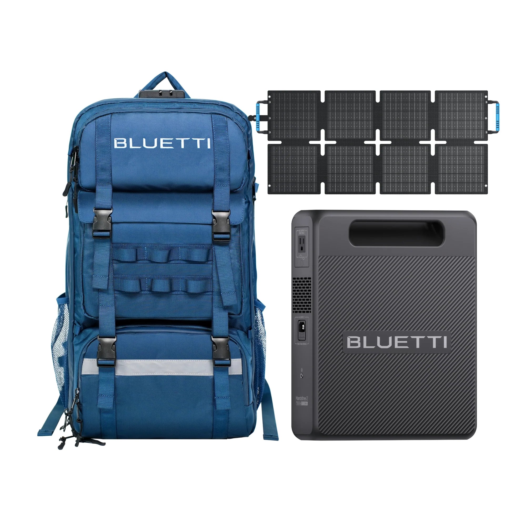 Vue élargit du sac à dos avec la batterie nomade de 700W et le panneau solaire de randonnée