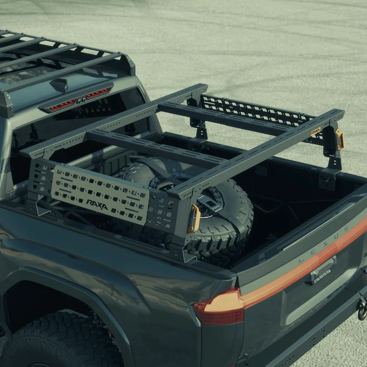 Large view of the truck bed rack for pickup compatible with tonneau cover