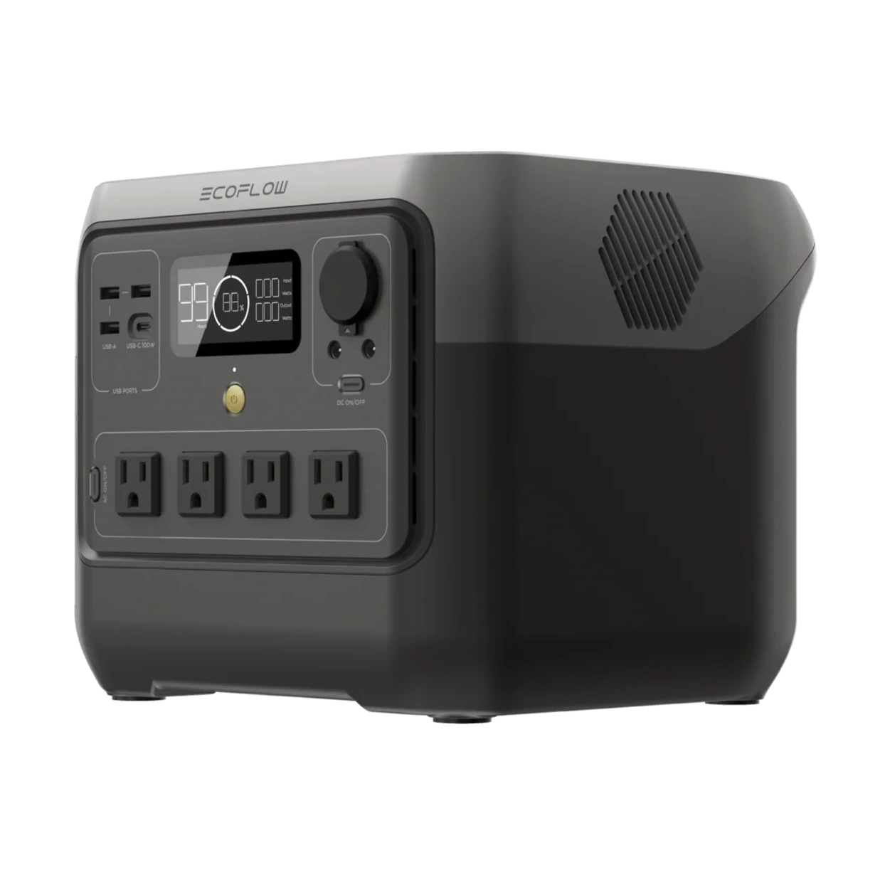 Side view of the battery pack for camping