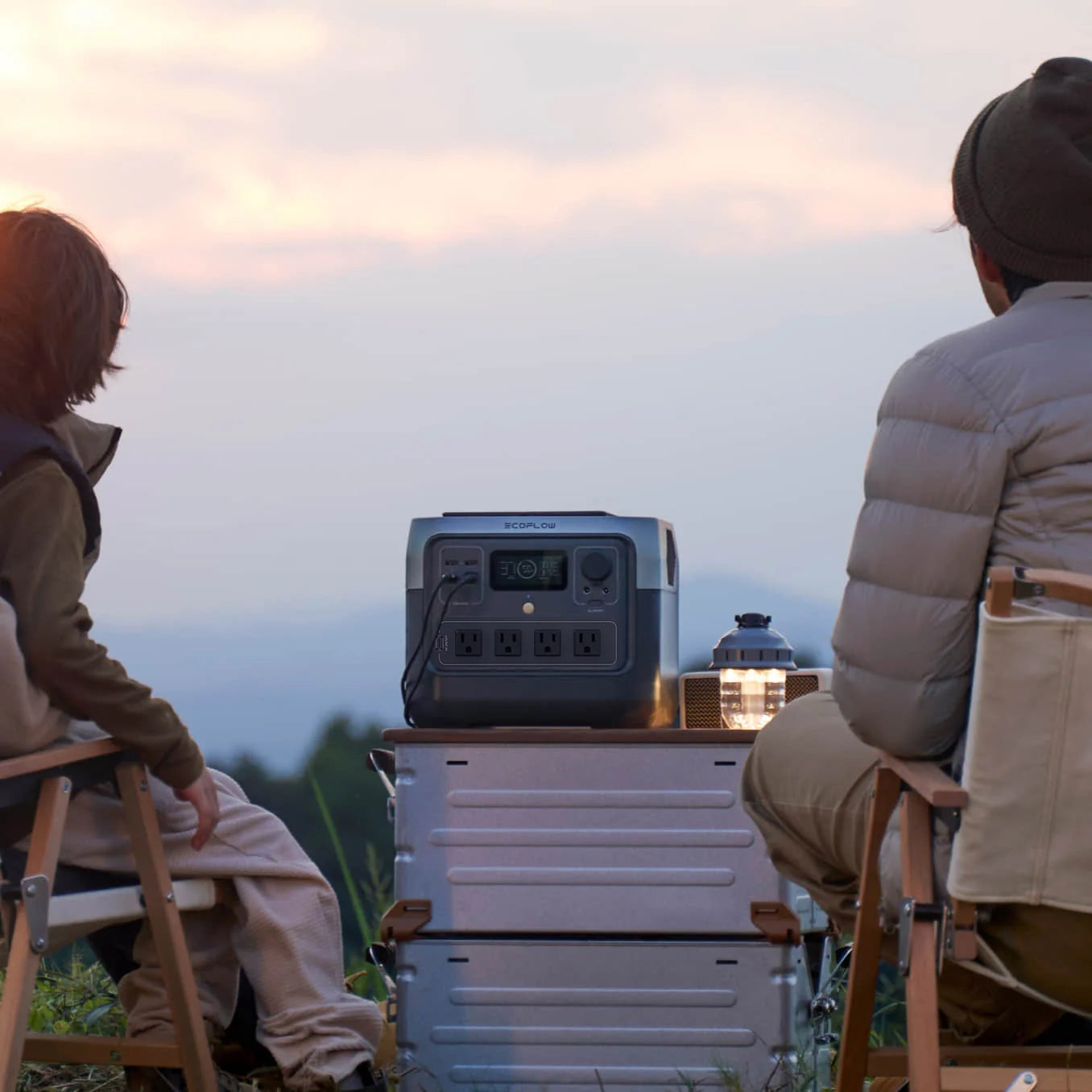 Camping use of the battery pack with ac outlet