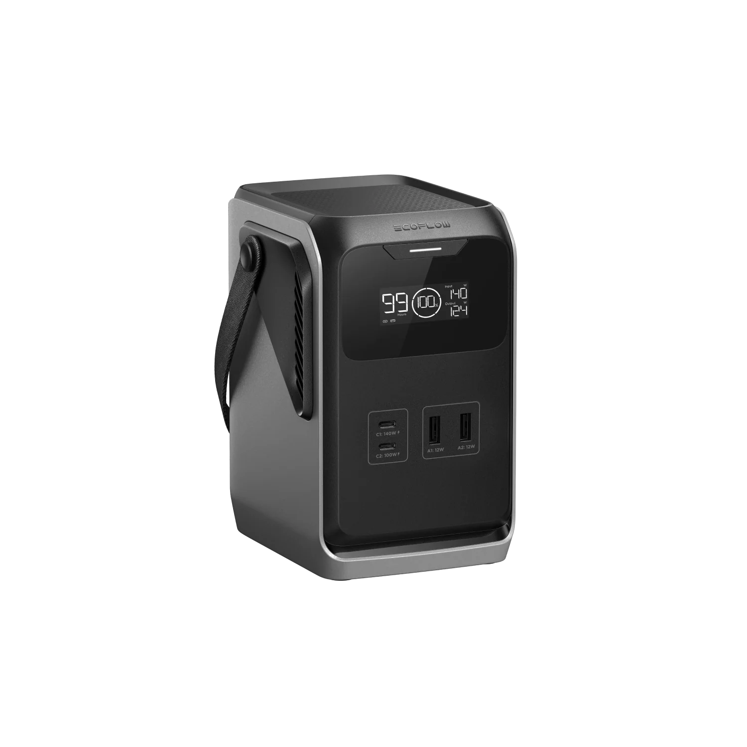 Side view of the power bank for backpacking and roof top tent usb lights