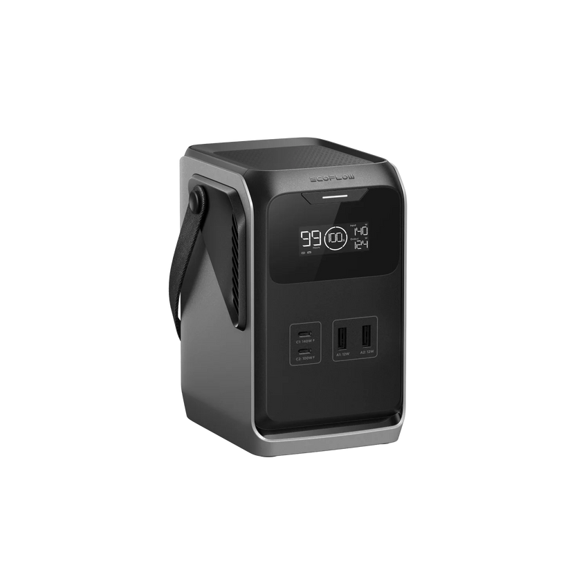 Side view of the power bank for backpacking and roof top tent usb lights