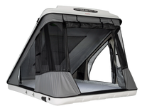 Rear view open door of the lightweight clamshell roof top tent