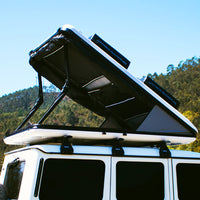 James Baroud Nova L with sides and door open for a large view of the roof top tent