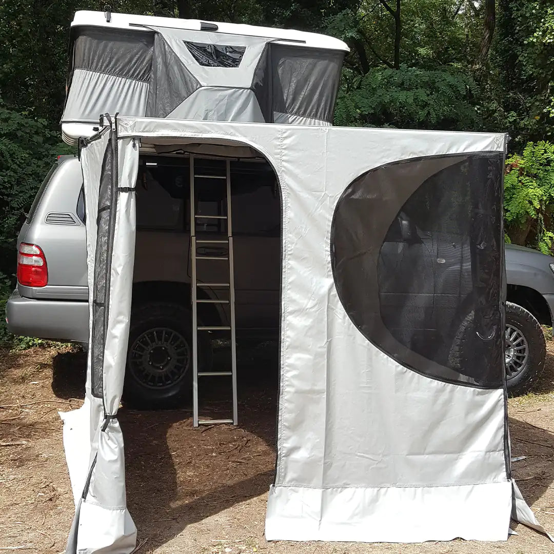 View of the inside of the camping annex walls