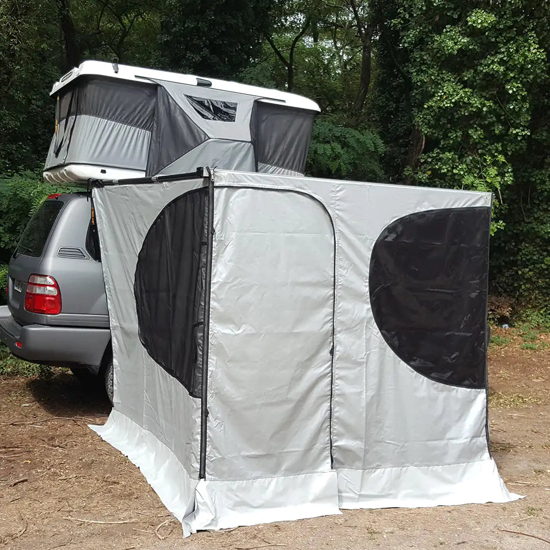 Annex walls with a door and windows
