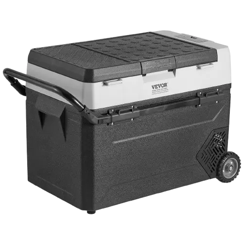 Cooler with wheels closed view