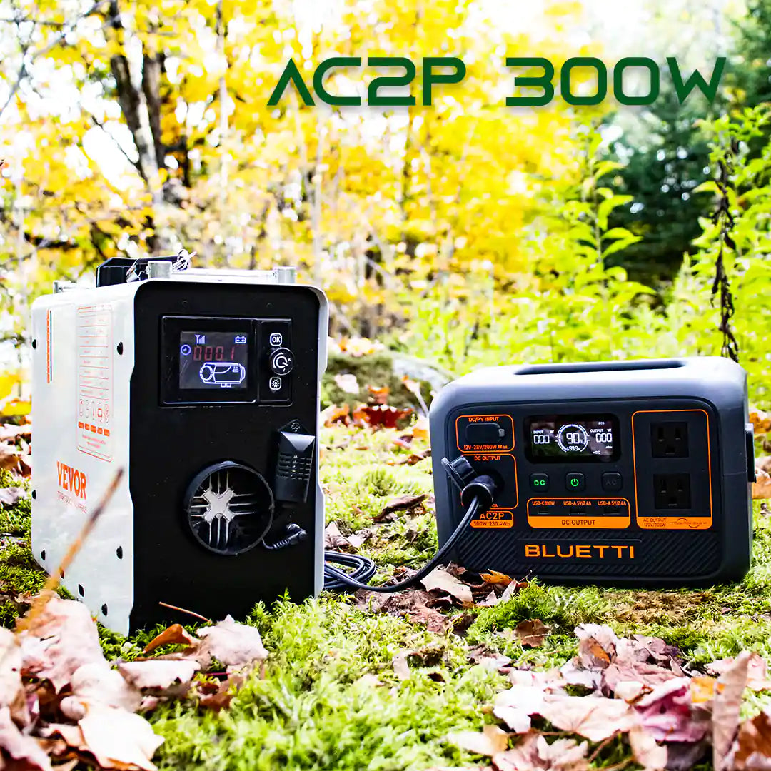 Diesel Heater without electricity, ultra light kit with solar panel and power station